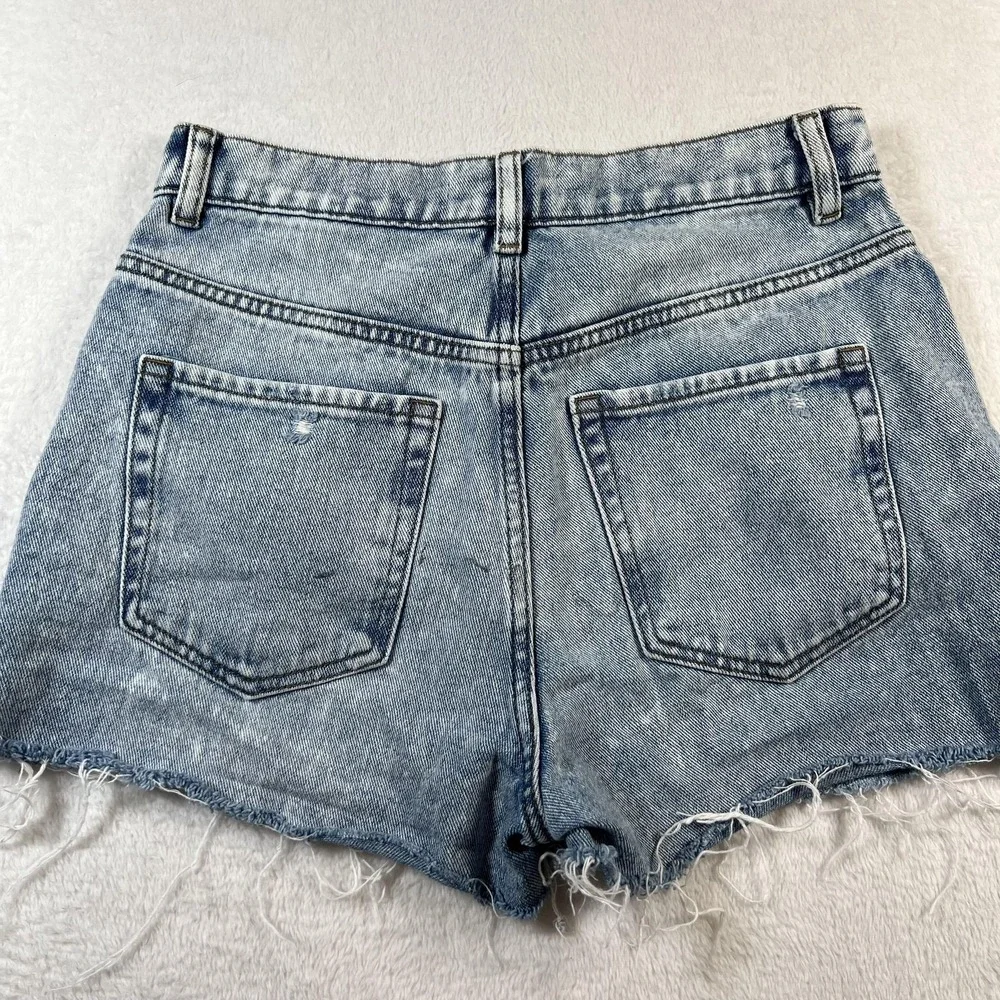 PacSun Baggy Jean Cut-Off Shorts Womens 27 Blue Denim Relaxed Frayed Hem Summer